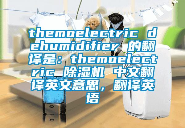 themoelectric dehumidifier 的翻譯是:themoelectric 除濕機 中文翻譯英文意思,翻譯英語