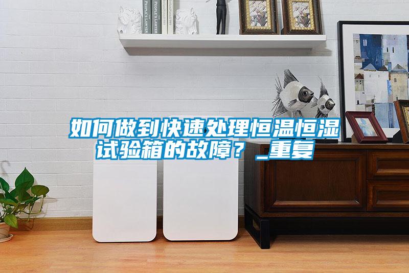 如何做到快速處理恒溫恒濕試驗箱的故障？_重復